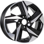 Диск KDW KD1520 6x15 4*100 Et:46 Dia:54,1 Black Front Polished